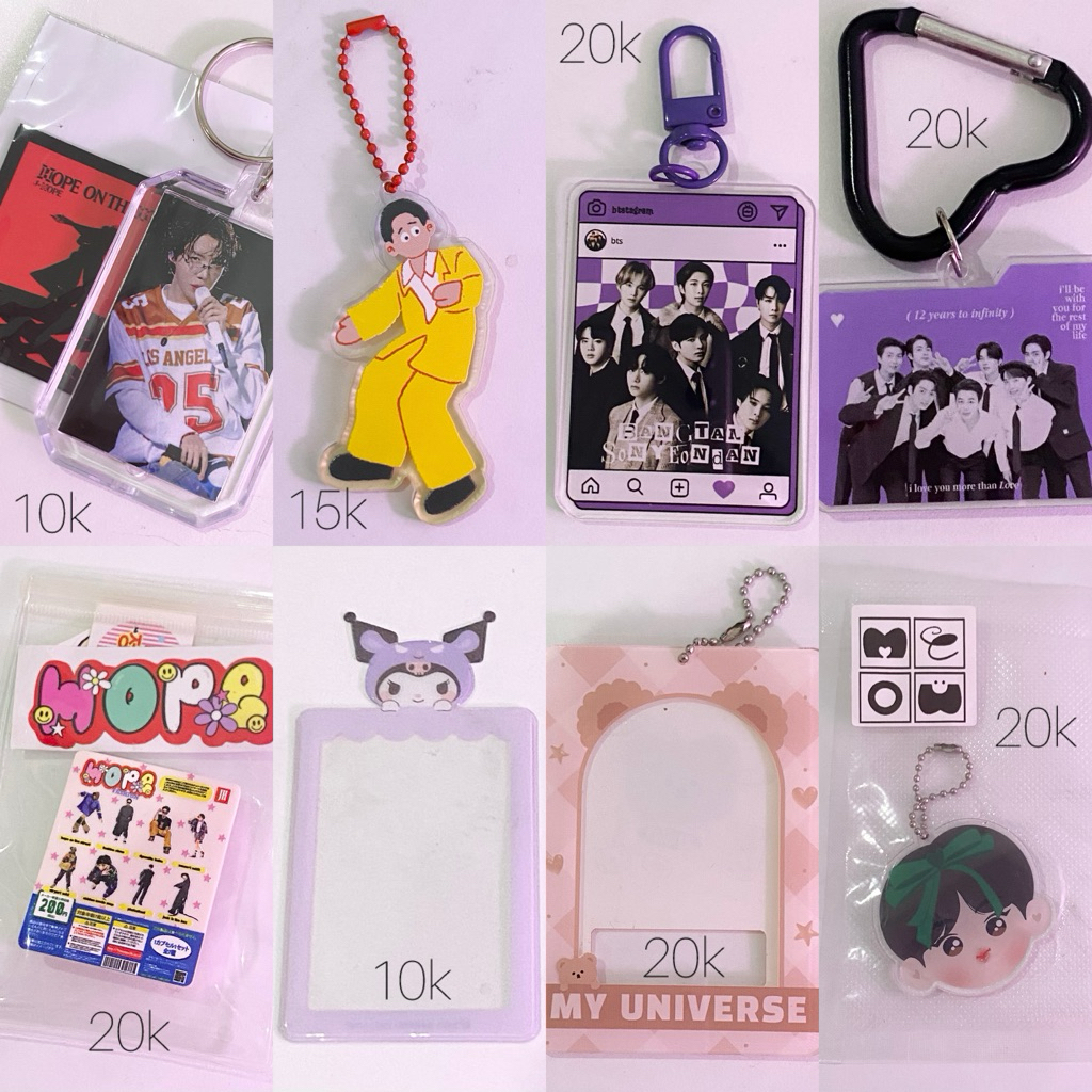 Preloved/New Keychain BTS Namjoon Jin Suga Jhope Jimin Taehyung Jungkook
