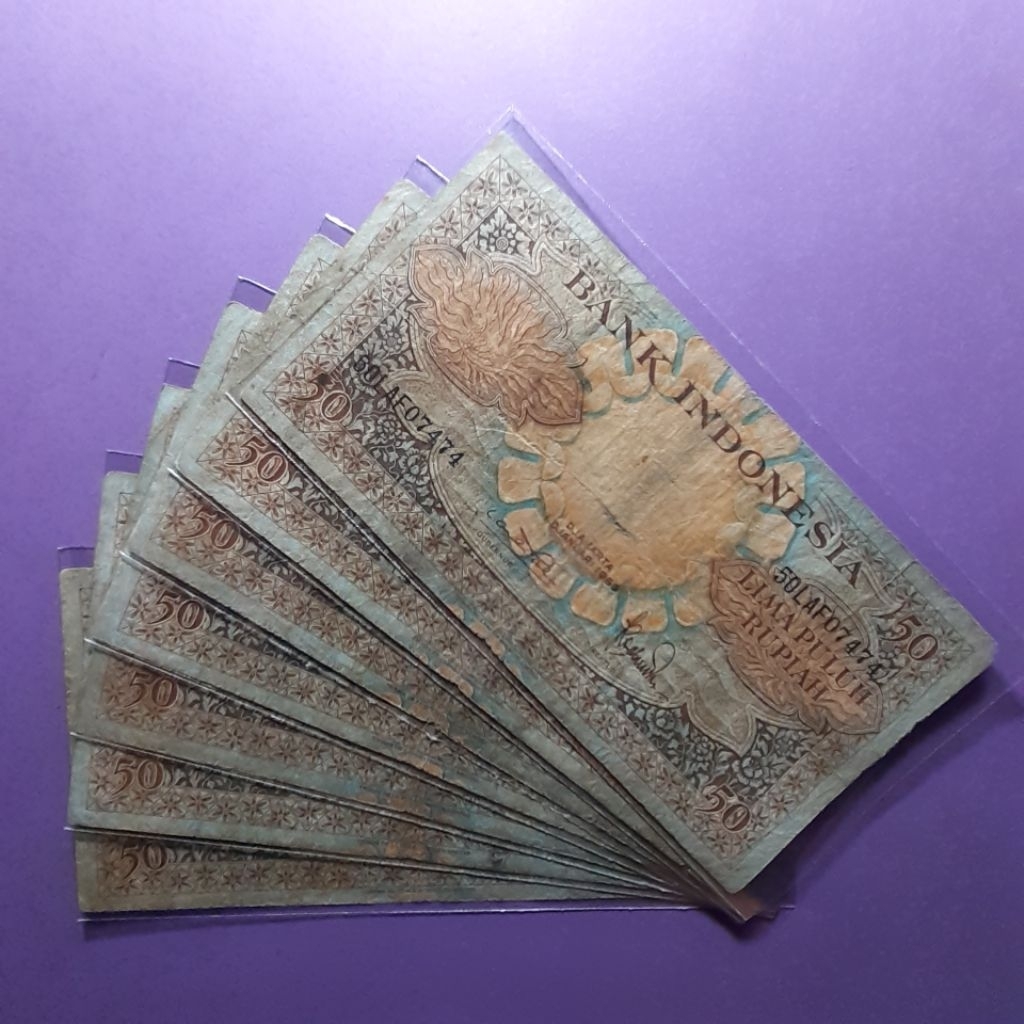 uang kuno 50 rupiah seri bunga 1959
