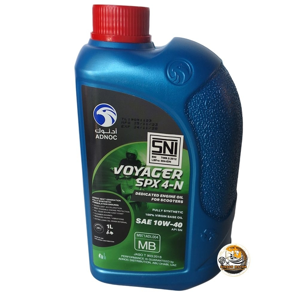 Oli Adnoc Voyager SPX 4-N 10W-40 Matic Full Syinthetic Adnoc Spx 4-N Motor Matic 1.Liter