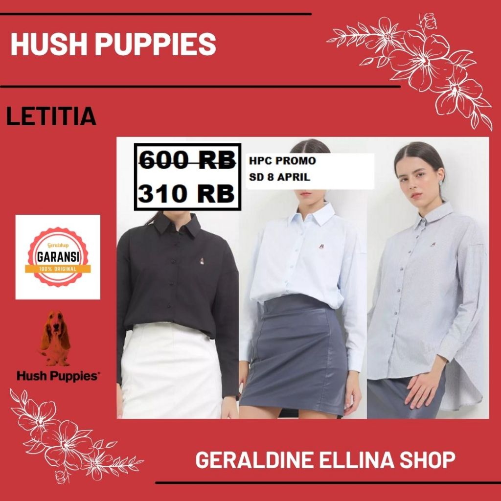 Baju kemeja wanita Hush puppies 100% original seri LETITIA