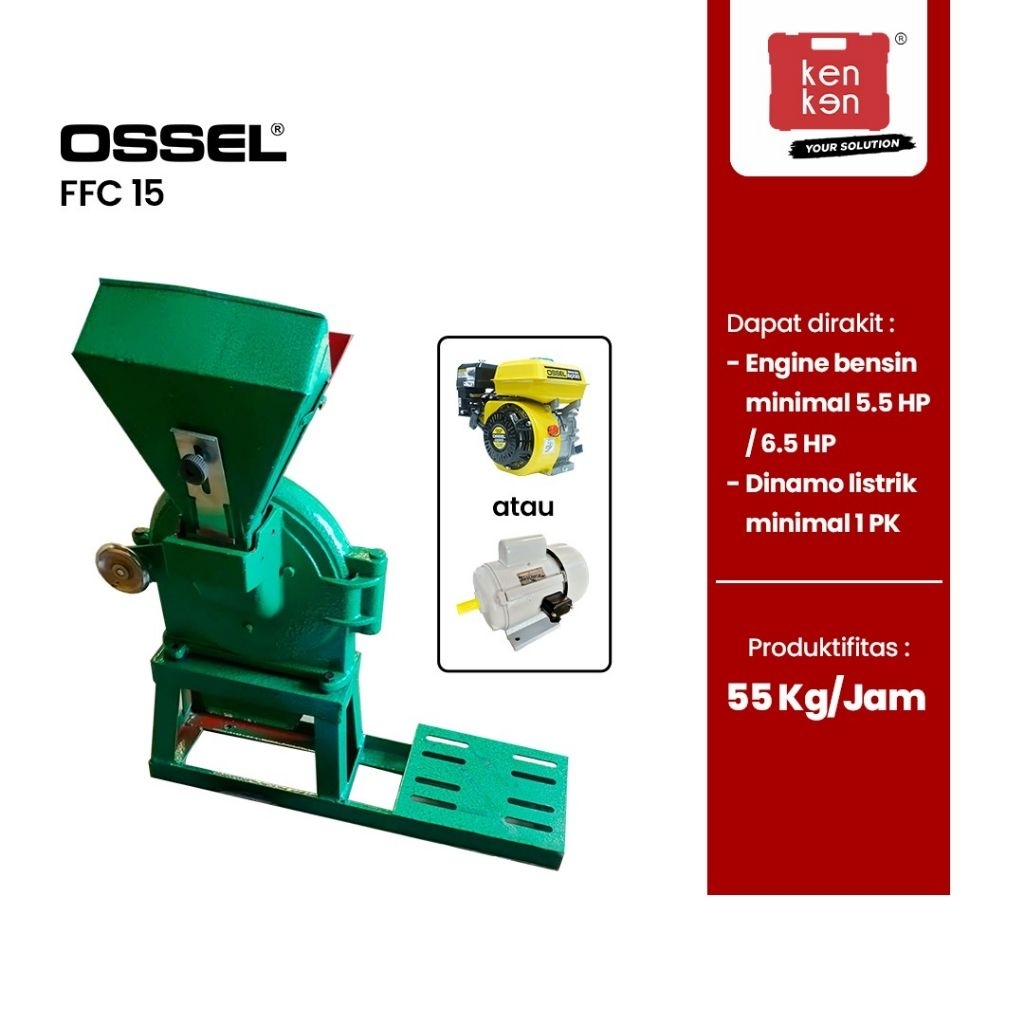 Mesin Penepung Mesin Gilingan Tepung Disk Mill Ffc 15 + Dinamo