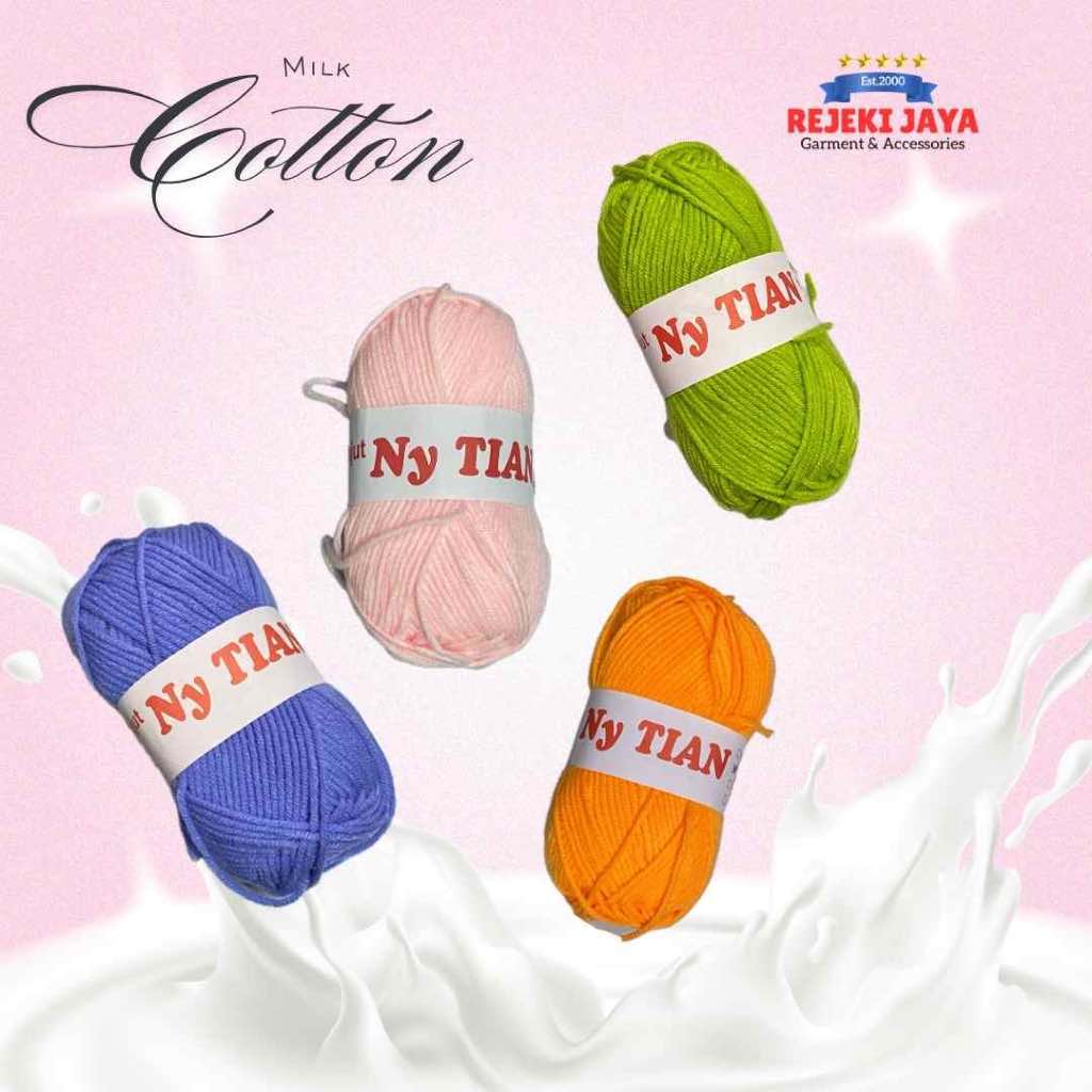 Benang Rajut Milk Cotton / Benang Milk Cotton Cap Ny.Tian/ Benang Katun Susu