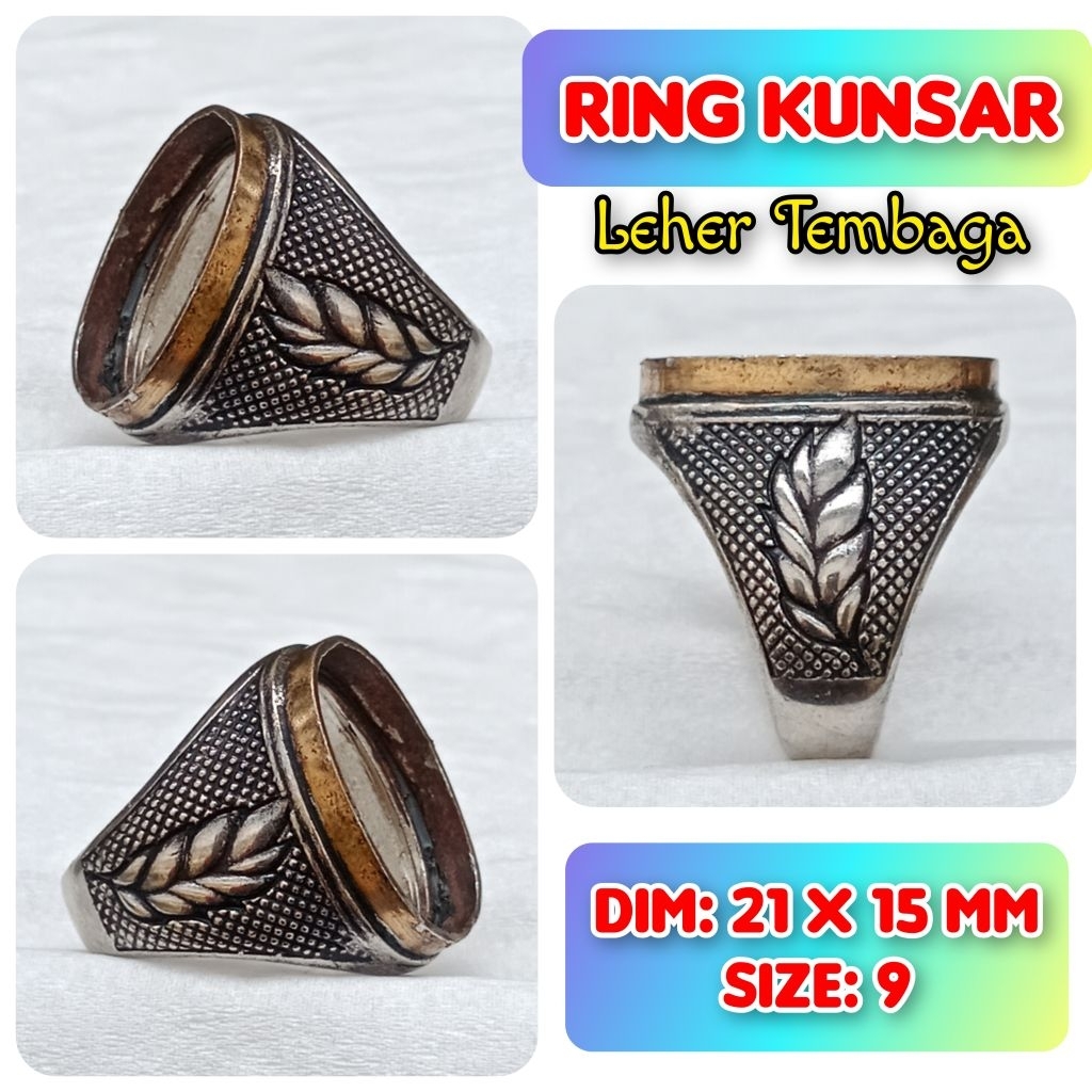 Cincin Emban Batu Akik dan Permata Leher Tembaga.08