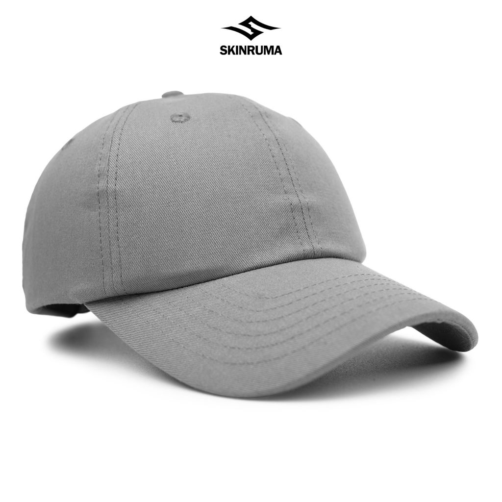 SKINRUMA Topi Baseball Polos Polo Cap Basic Premium Unisex Pria Wanita Abu / Topi Bisbol Kekinian