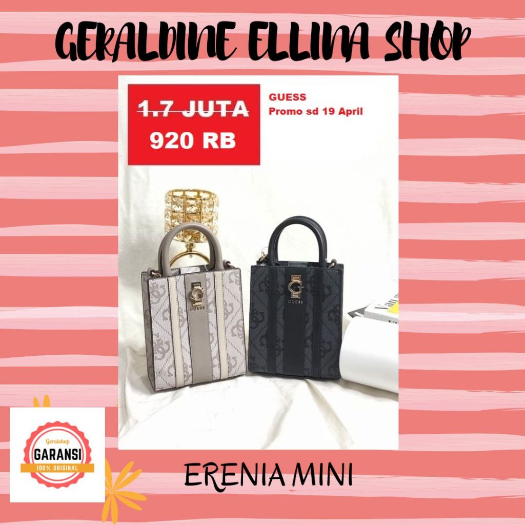 Tas Wanita Guess 100% Original SALE satchel bag seri ERENIA MINI