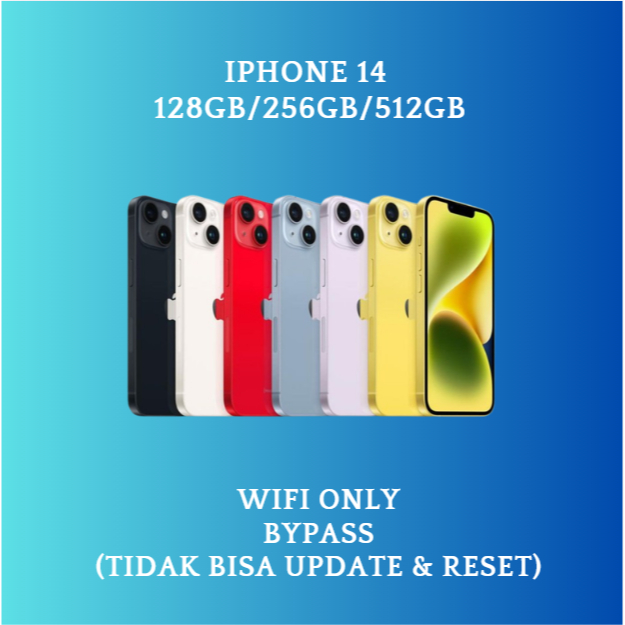 HP IPHONE 14 WIFI ONLY 128GB/256GB/512GB Bekas Second Original Mulus Fullset Game/Live/Merekam Video