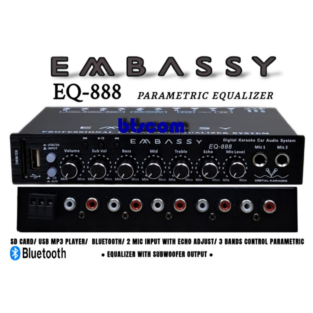 parametric equalizer mobil EMBASSY EQ- 888 usb bluetooth