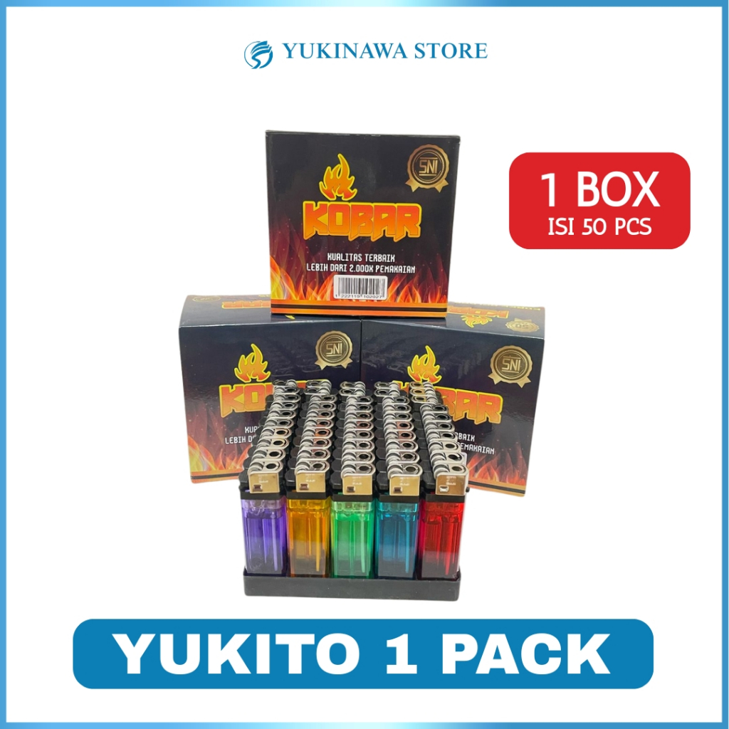 Korek Api KOBAR Isi 50 Pcs | Tipe Roda & Magnet | Gas Lighter Awet 2000x | Grosir Murah