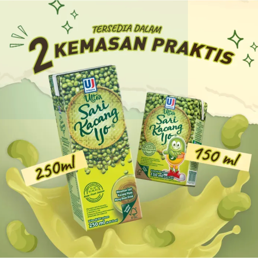 Sari Kacang Ijo Ultra 150 ml sari kacang ijo 250 ml