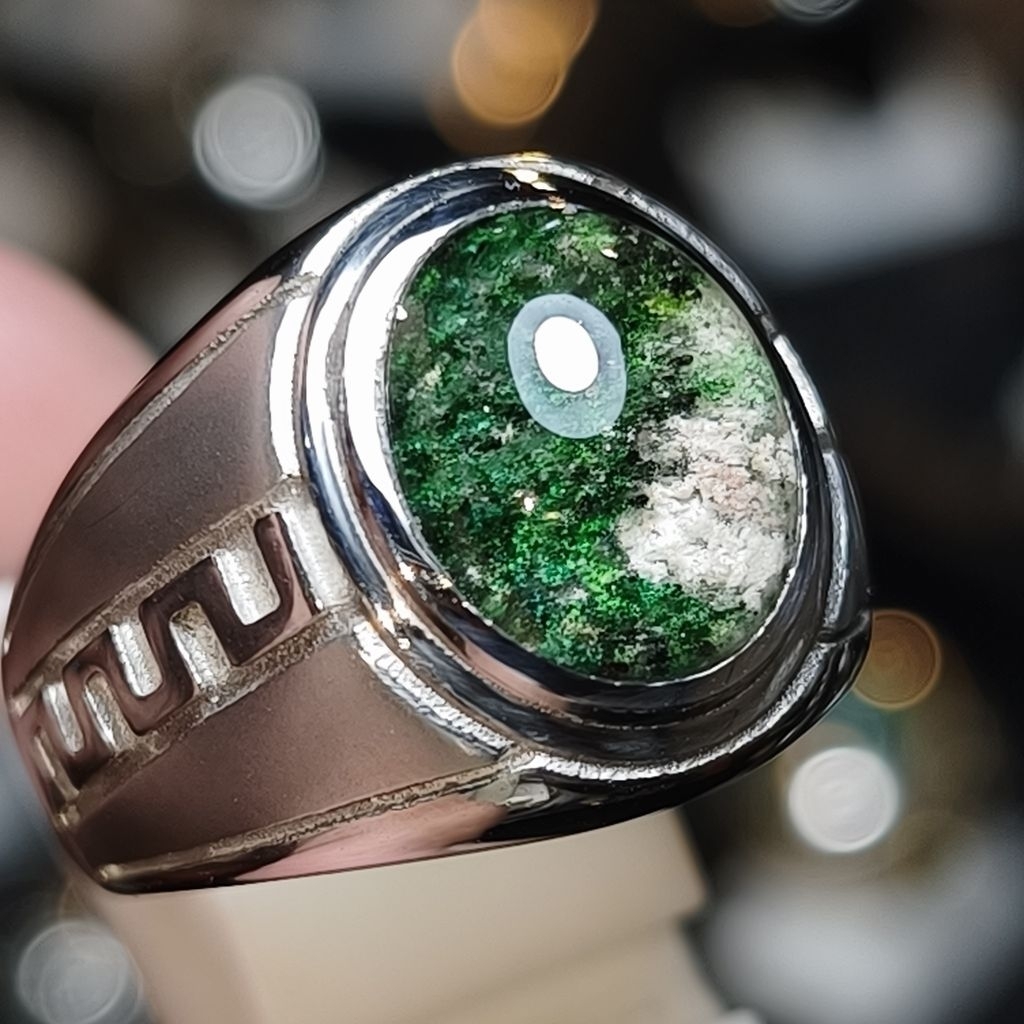 BATU KECUBUNG KARANG HIJAU ring size 9,5