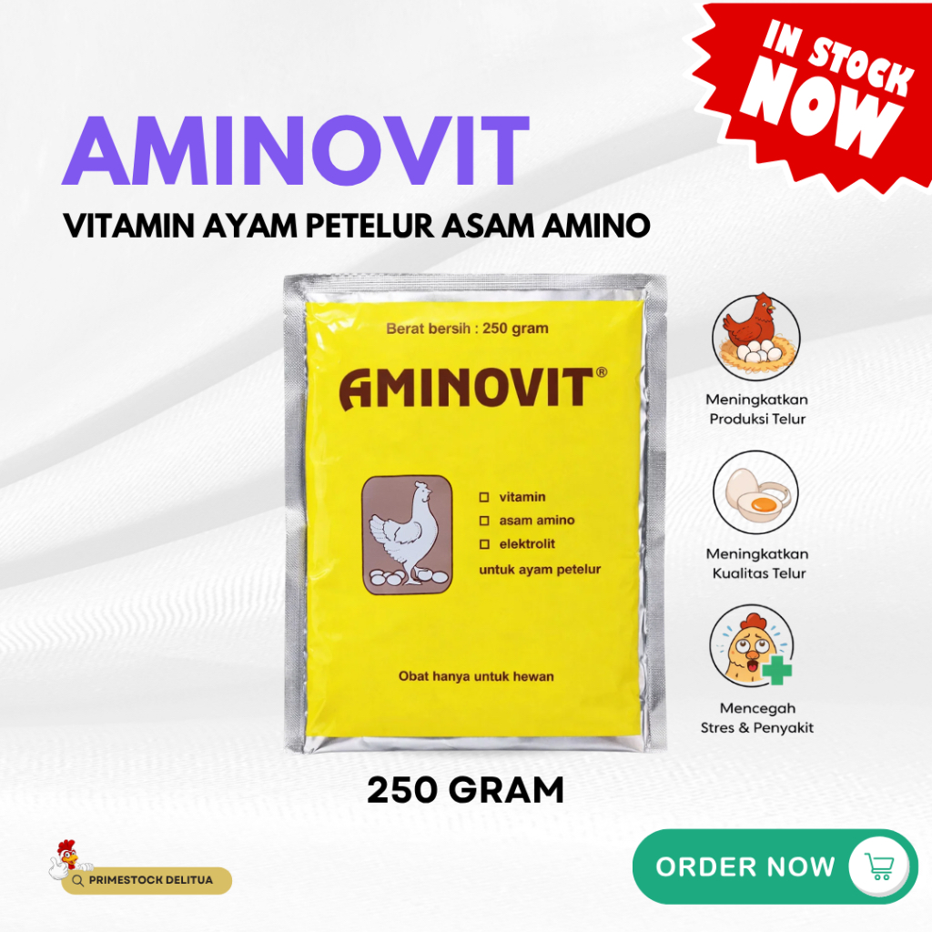 AMINOVIT 250 GRAM MEDION – Vitamin & Asam Amino Unggas Petelur