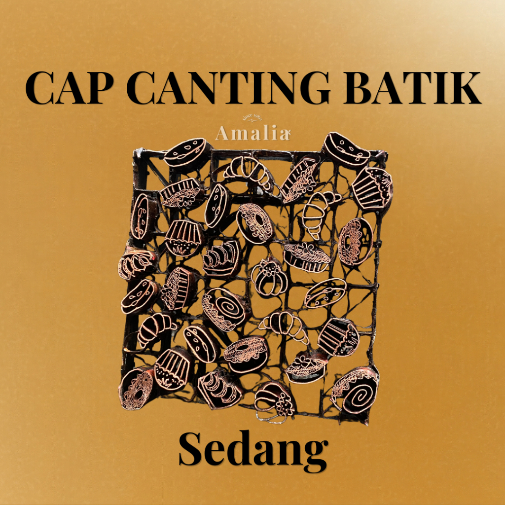 Cap Stamp Canting Batik Ukuran Sedang Tembaga Lucu Motif Berbeda
