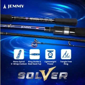 Jemmy SOLVER Joran Casting 2.4M Full Fuji Reel Seat Hollow Carbon NANO Lure 7-25g PE 0.6-2.5lbs Pack