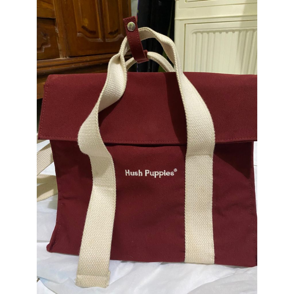 Tas Hush Puppies kanvas Tote Flap Bag PRELOVED
