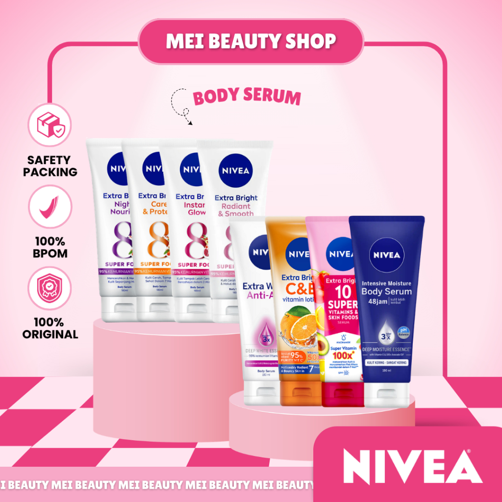 NIVEA BODY SERUM ORIGINAL| CARE&PROTECT/INSTAN GLOW/RADIANT SMOOTH/NIGHT NOURISH/INTENSIVE MOISTURE/