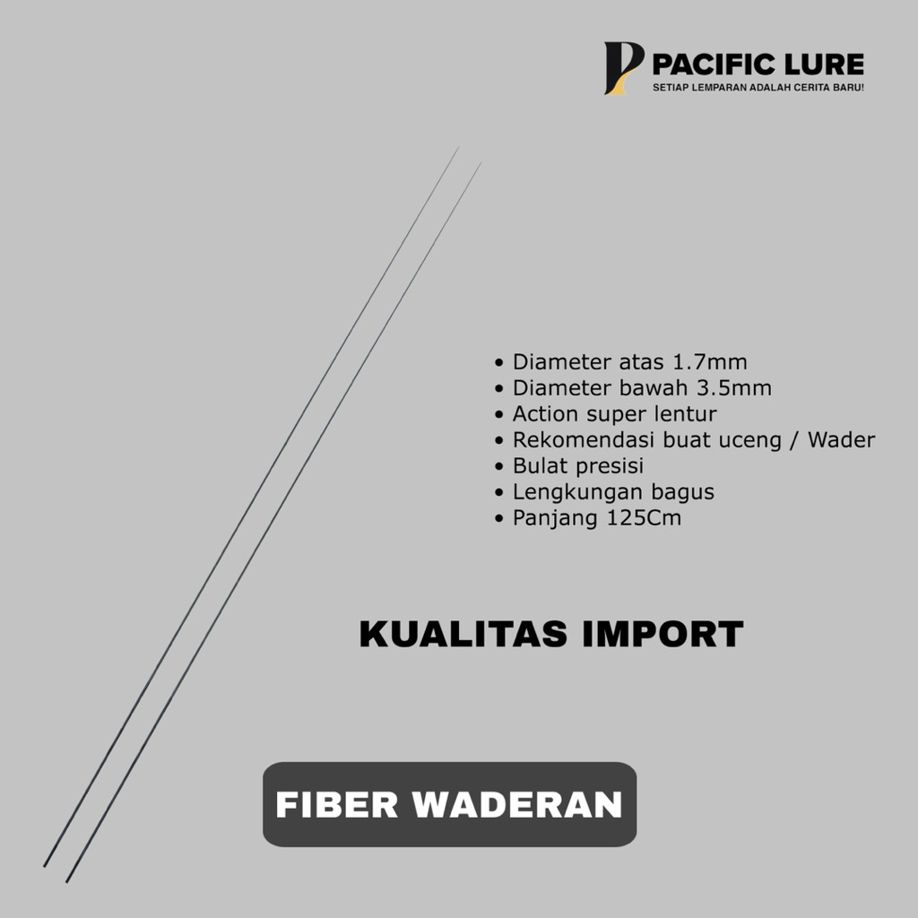 Bahan fiber wader uceng 125cm Super lentur Kualitas import | Bahan joran uceng