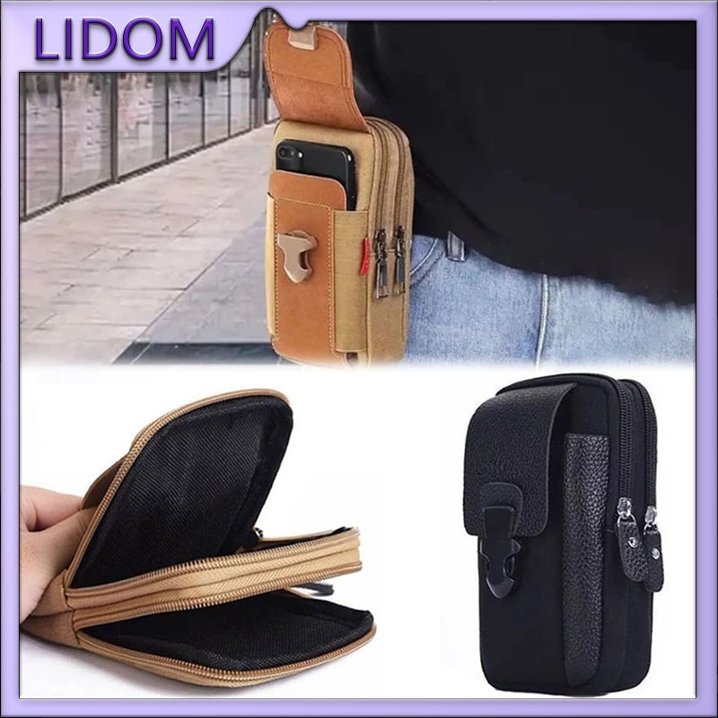Tas Dompet Pinggang Pria HP Tas Kulit Sarung Tempat Hp Pinggang Rekreasi Luar Ruangan Awet