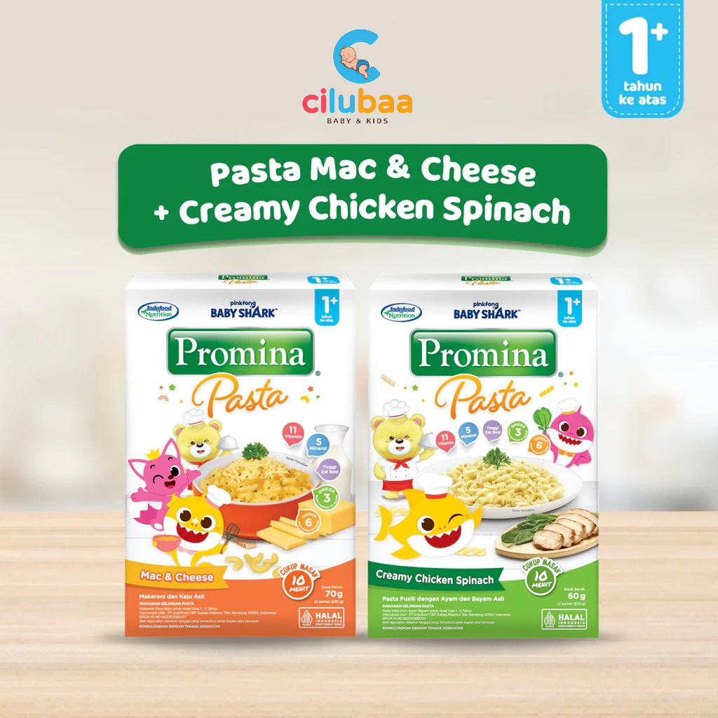 PROMINA Pasta Mac and Cheese & Creamy Spinach 70gr 1 Tahun+ / Makanan Bayi Anak Sehat