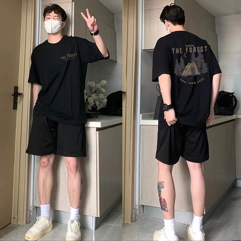 20S 100% Cotton Original T-shirt Baju Cowok Kaos Oversize Atasan Pria Terbaru Kekinian Trend Casual 