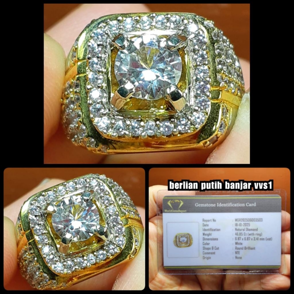 natural cincin berlian putih Banjar Kalimantan super