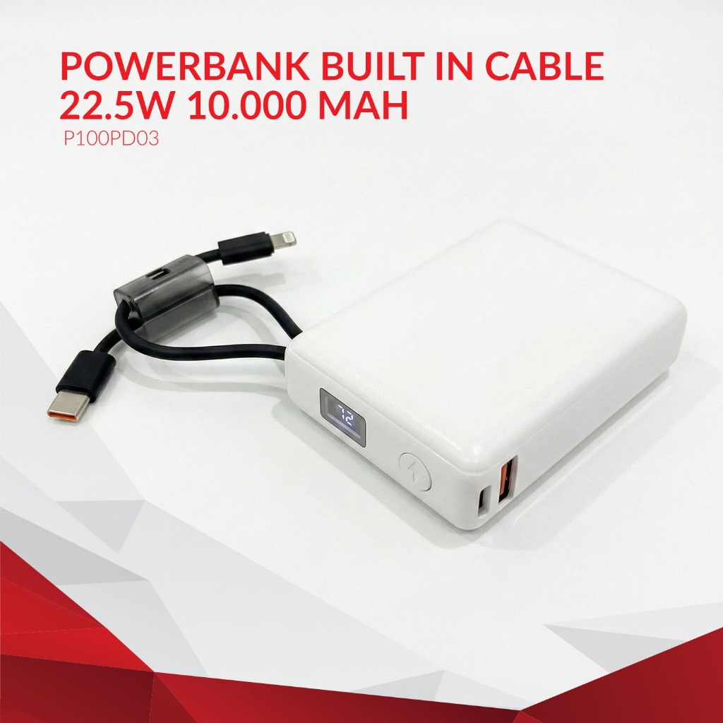 POWERBANK BUILT IN CABLE 22.5W 10.000 MAH