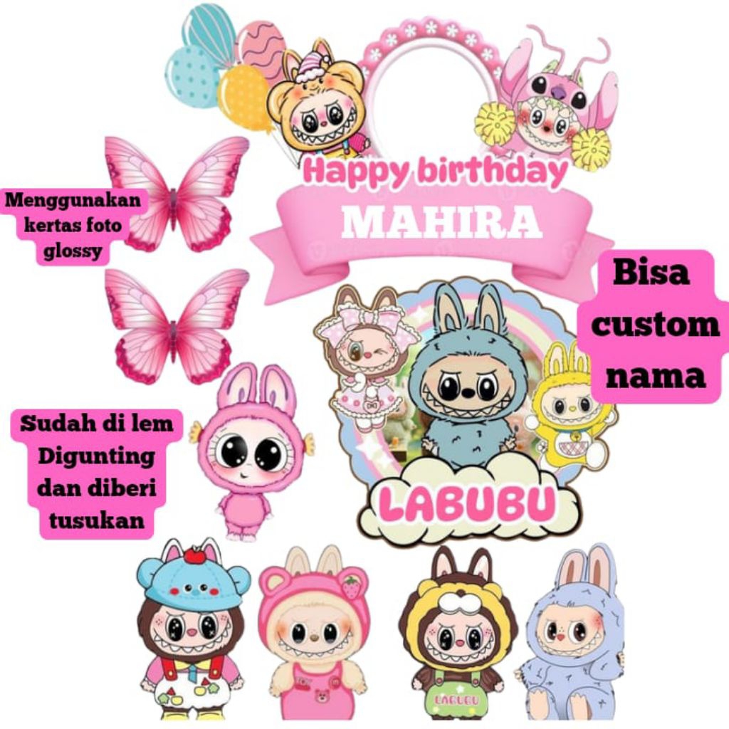 Topper Cake Labubu / Topper Hiasan Kue Ulang Tahun/ Topper Cake Labubu