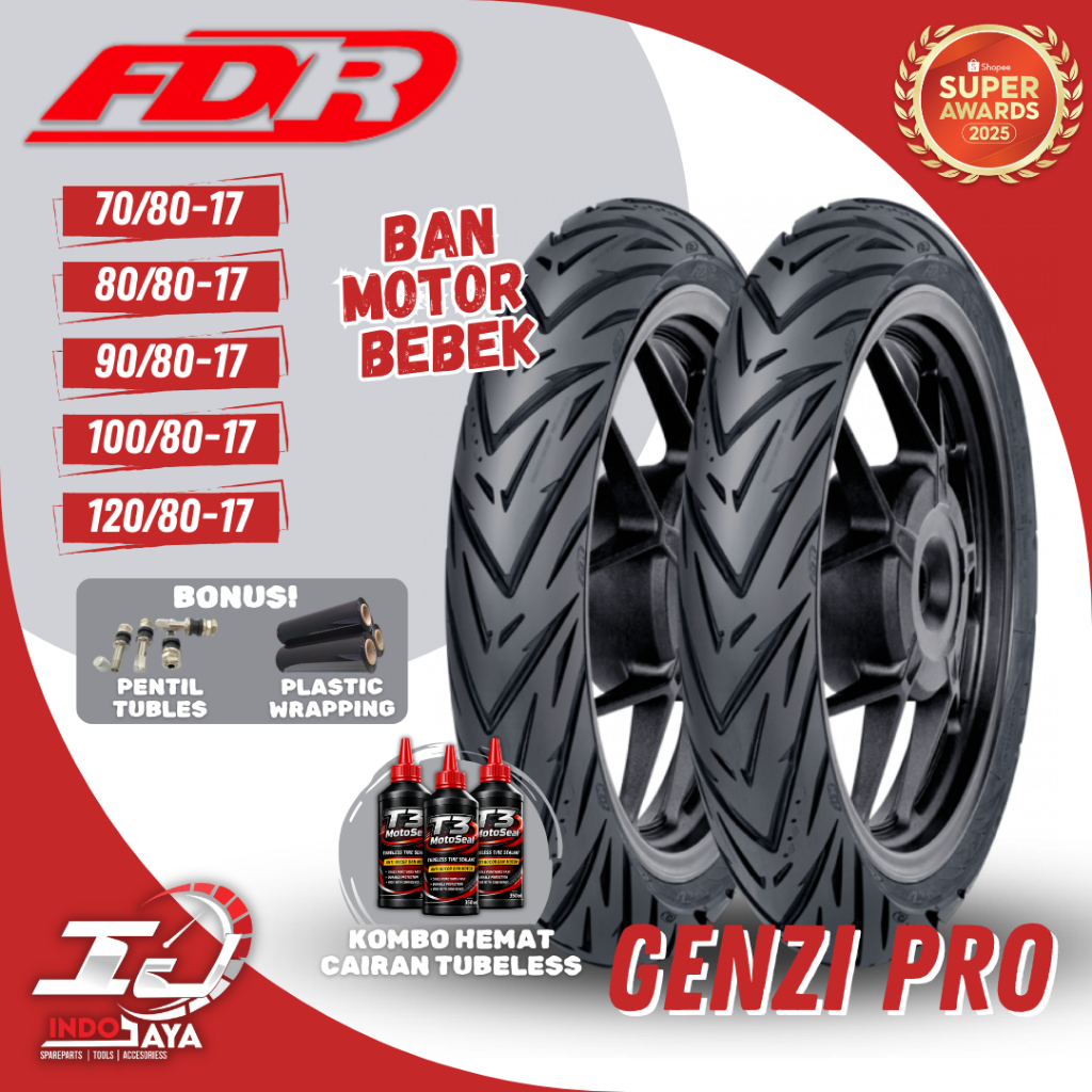 [READY COD] BAN FDR TUBLES RING 17 GENZI PRO TUBELESS ( 70/80-17 / 80/80-17 / 90/80-17 / 100/80-17 /
