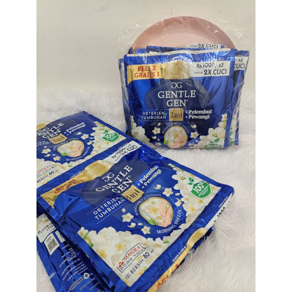 Gentle Gen Deterjen Cair 16 Sachet Free Piring Plastik