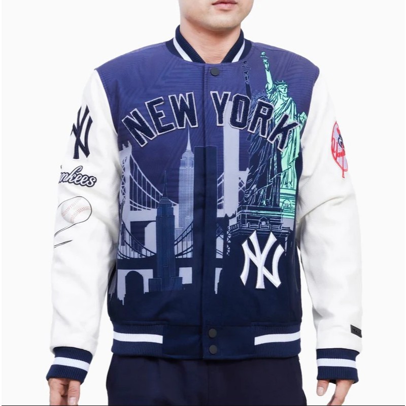 Jaket Varsity Pro Standard New York Yankees MLB Remix Original - XXL (White/Navy ) Original