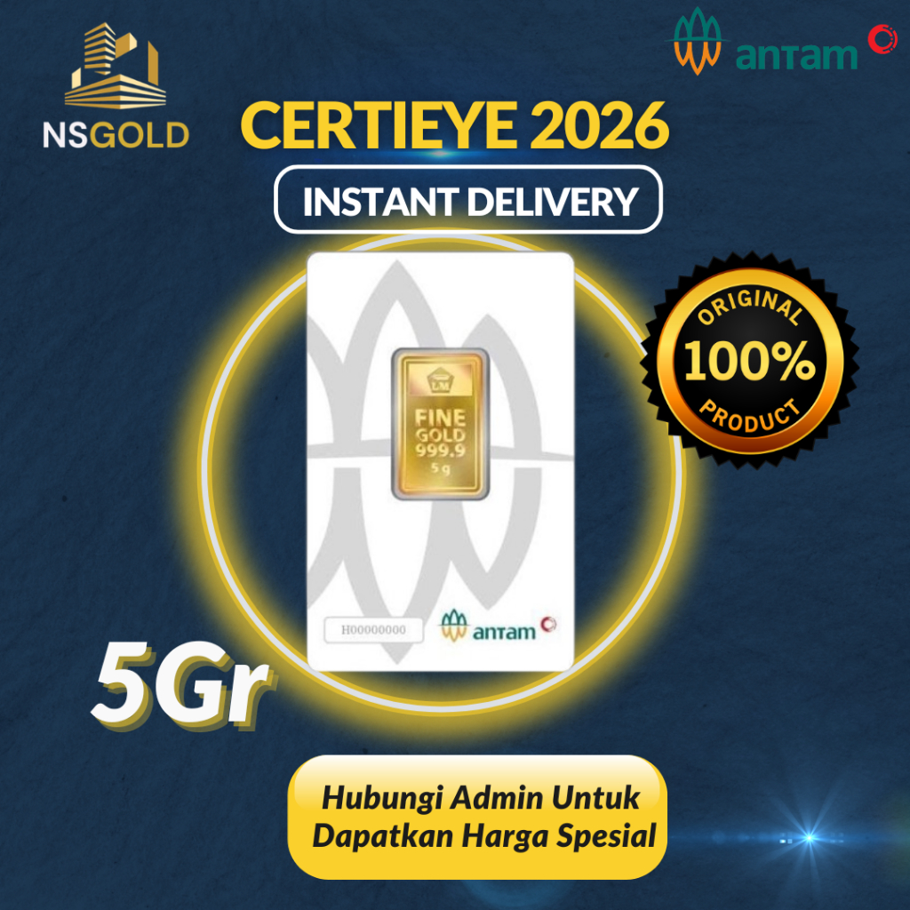 Logam Mulia Emas Antam 5 Gram Model Redmark Tahun 2020 sampai 2026 Terbaru