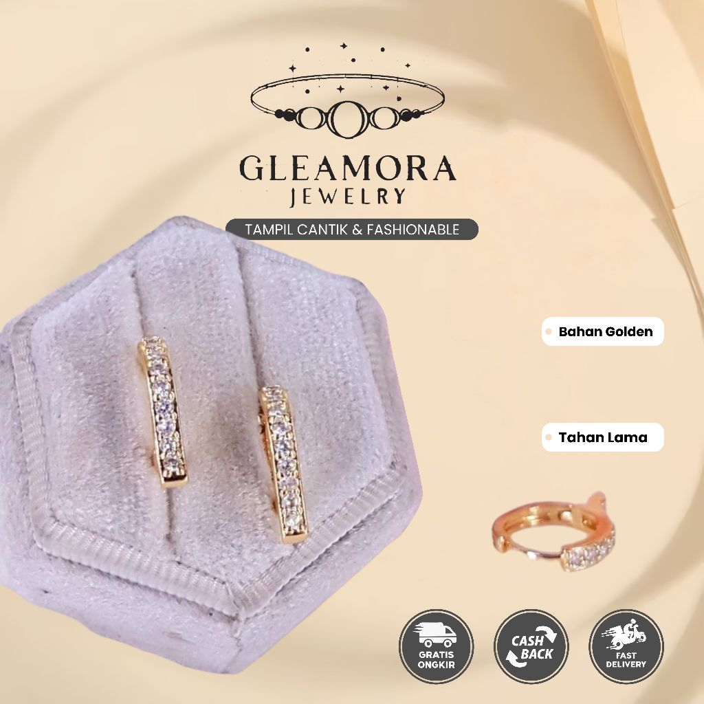 Anting Wanita Bar Zircon Elegan Anting Panjang Minimalis Korea Simple Premium Fashion Jewelry