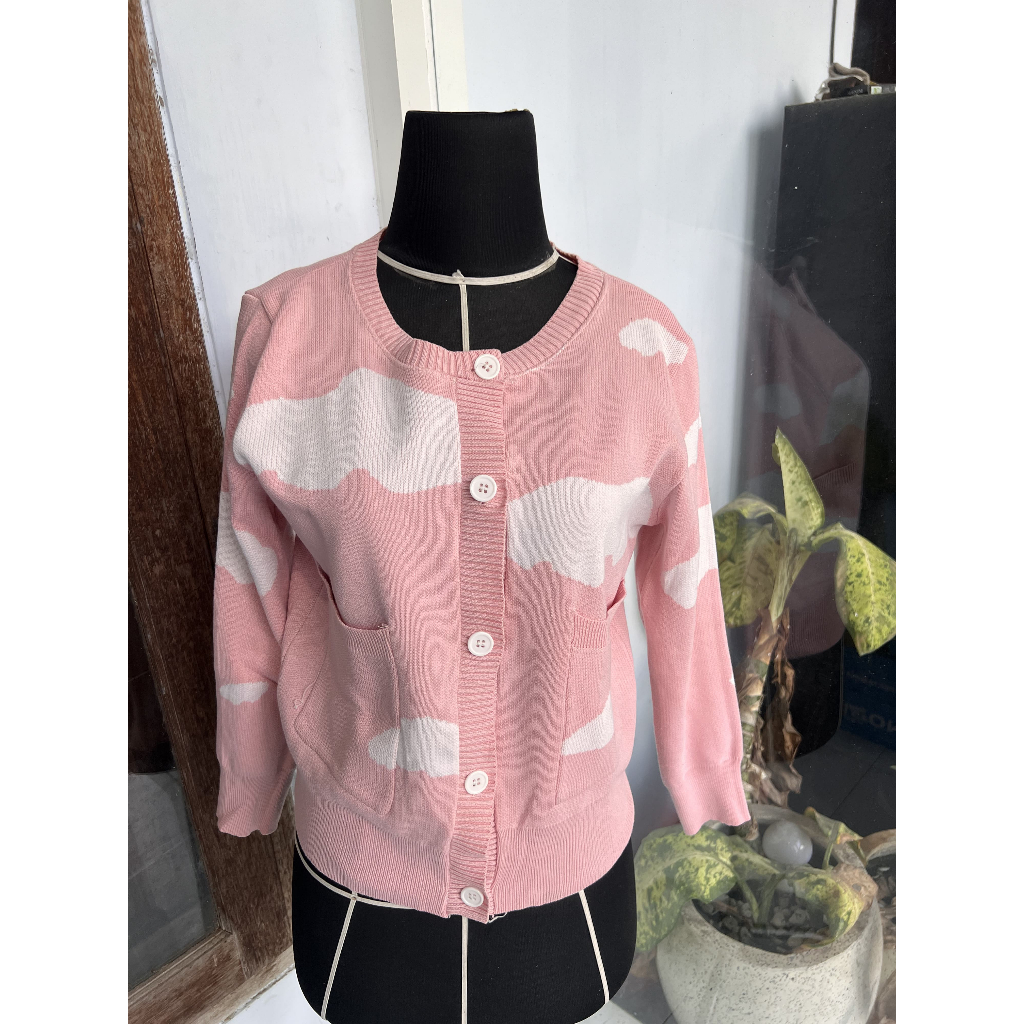 [PRELOVED] Kardigan Rajut Awan Pink Pastel / Cloud Knit Cardigan Korean Style Murah Premium