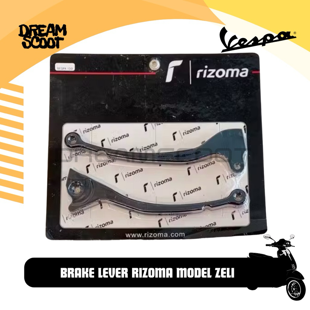 Brake lever vespa Matic Rizoma Black Sport Series Vespa Sprint Vespa Primavera Vespa S vespa LX