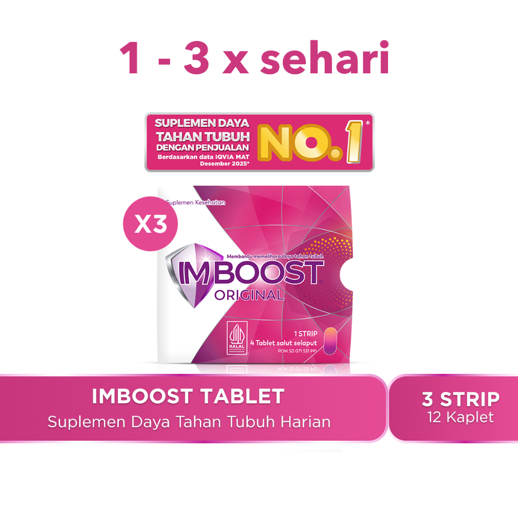 Imboost Suplemen Daya Tahan Tubuh 3 Strip @4 Tablet