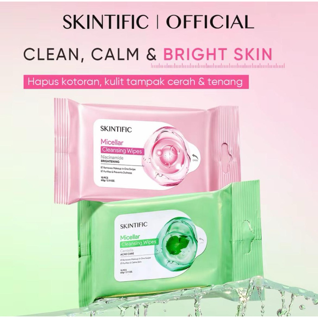 SKINTIFIC MICELLAR CLEANSING WIPES ISI 10 LEMBAR