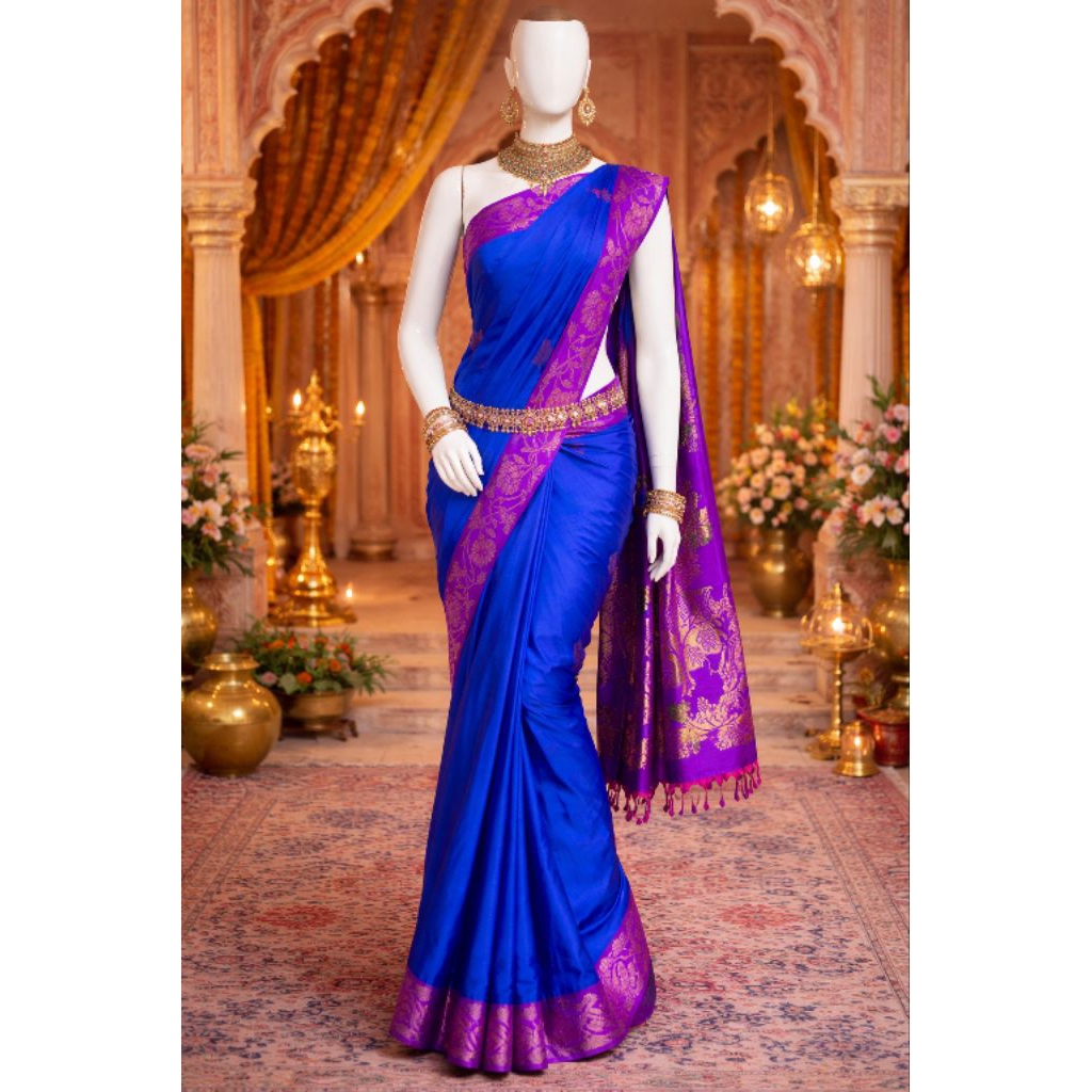Saree Sari Siffon Chiffon Renda Bordir Original Radha Bahan Kain India Bollywood