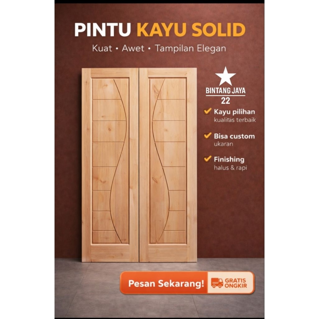 READY STOK Pintu Utama Kayu Model Kupu Kupu Pintu Depan Rumah Minimalis