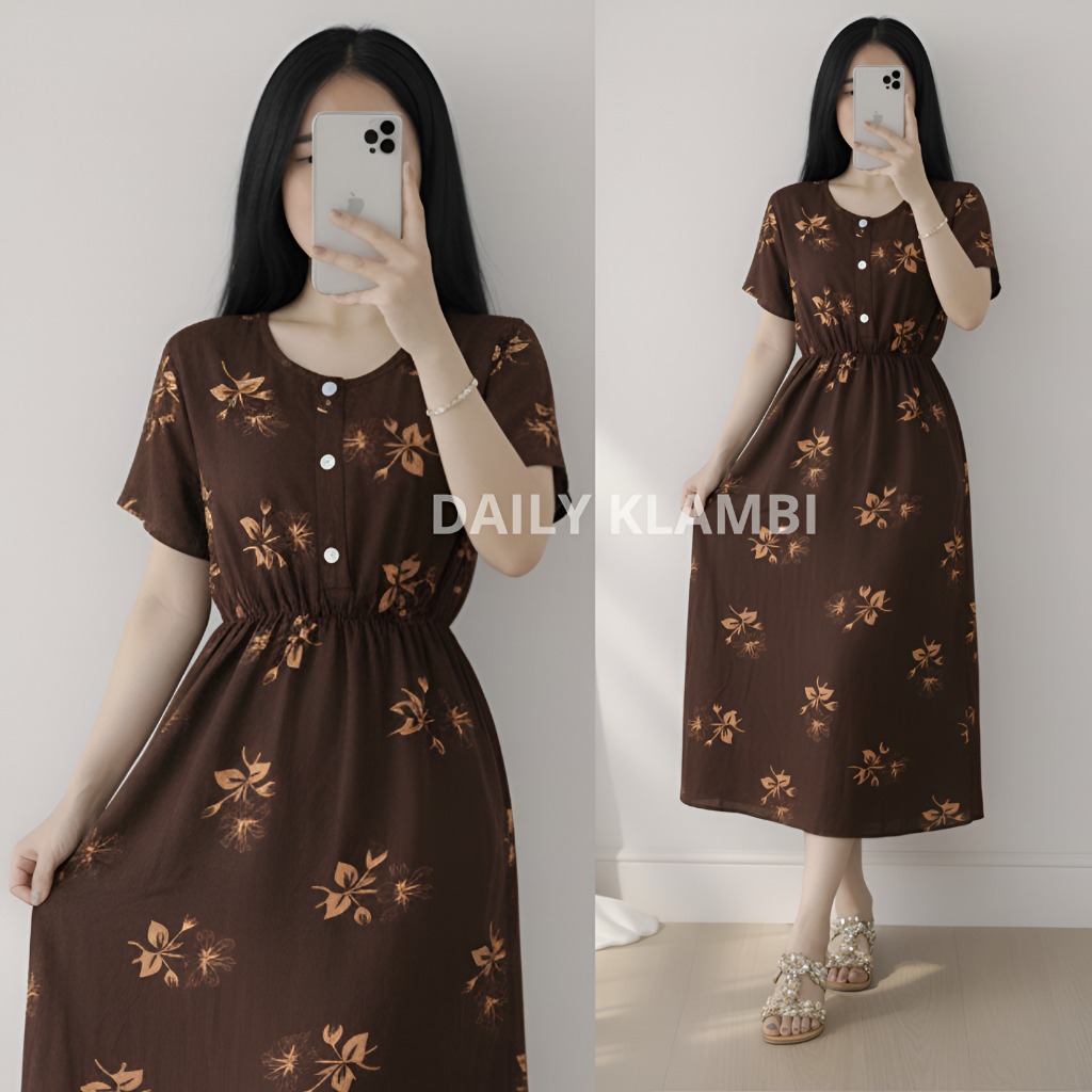 Daster Lowo Busui Kancing Aktif LD110 Daster Remaja Wanita Motif Kekinian