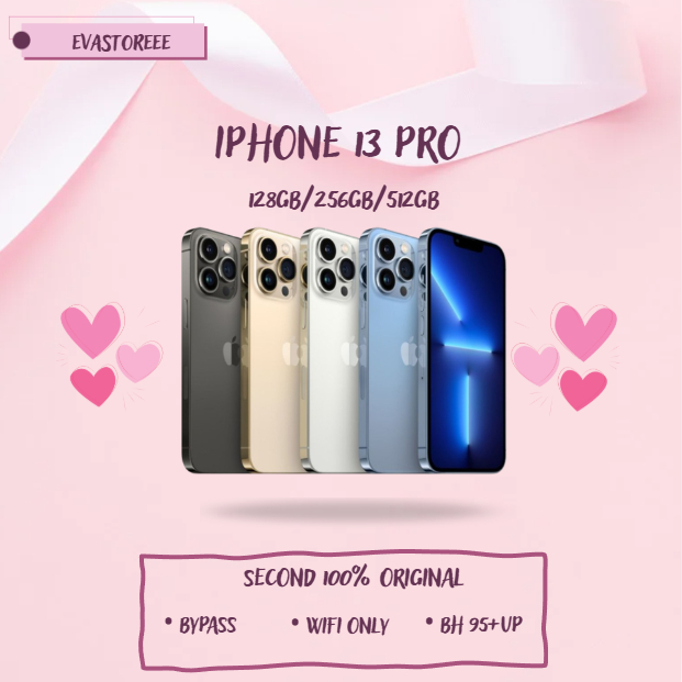 IPHONE 13 PRO WIFI ONLY 128GB/256GB/512GB Bekas Second Original Mulus Fullset Game/Live/Merekam Vide