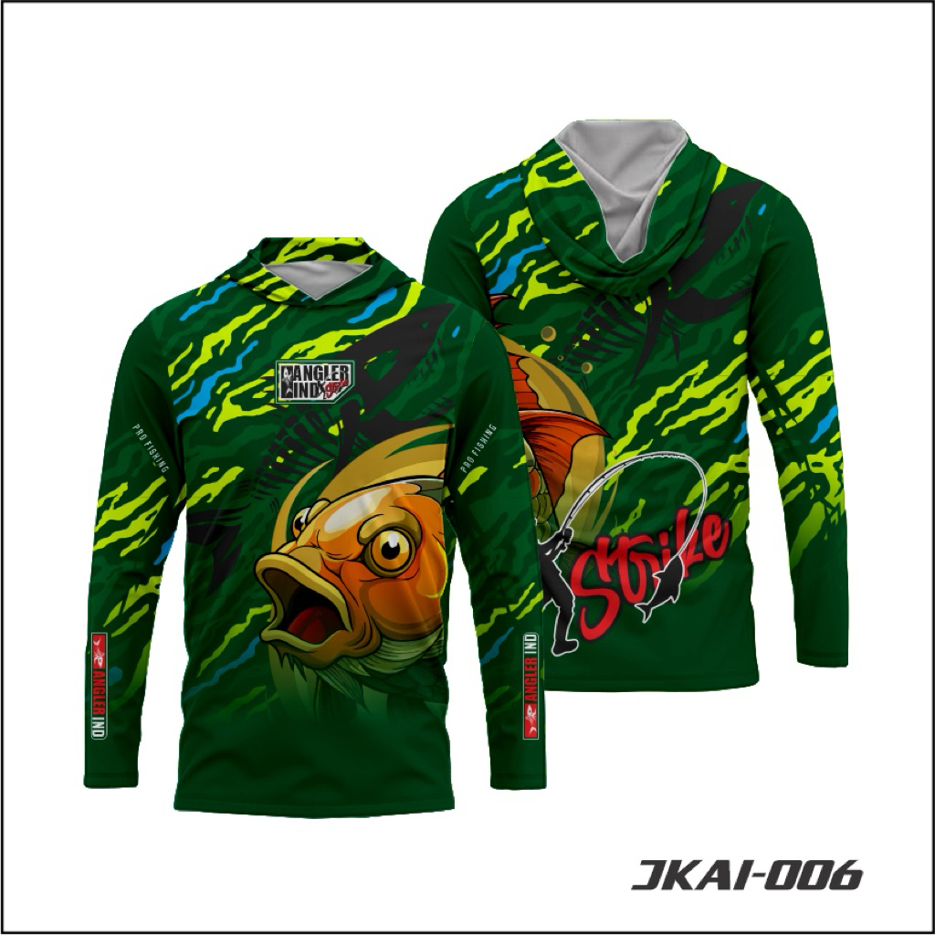 Jersey Baju Kaos Angler IND Lengan Panjang Kupluk