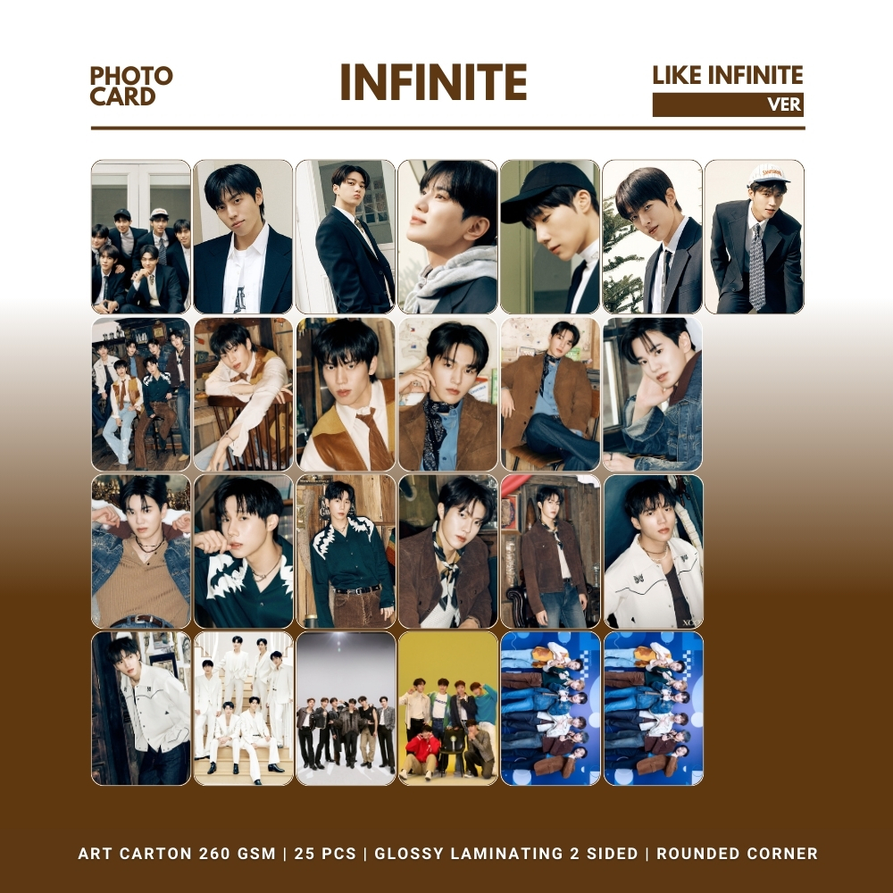 GLOSSY PHOTOCARD INFINITE LIKE ROUNDED 25 PCS KPOP UNOFFICIAL SUNGGYU DONGWOO WOOHYUN SUNGJONG