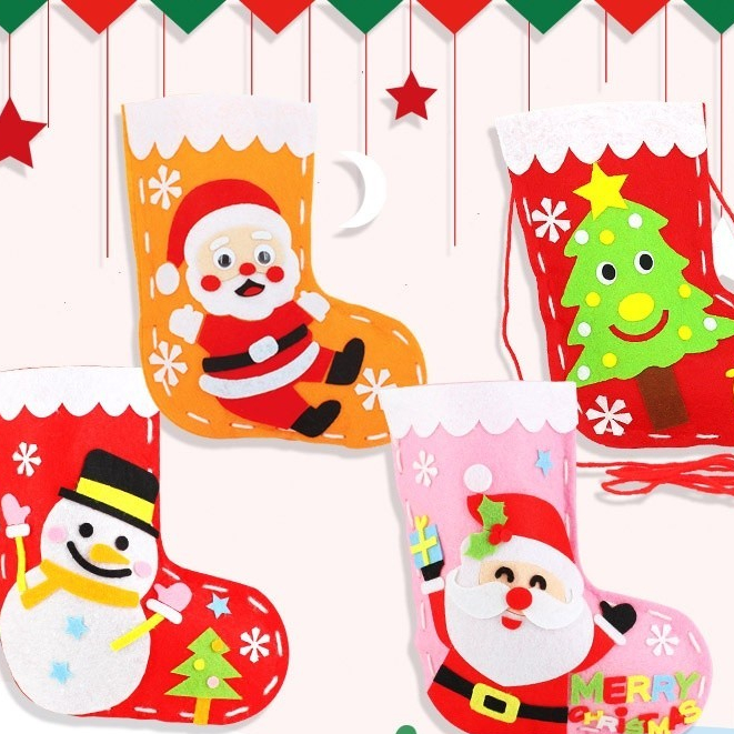 Perfecttoys.id DIY KAOS KAKI SANTA bahan FLANEL / DIY KAOS KAKI NATAL / DIY NATAL