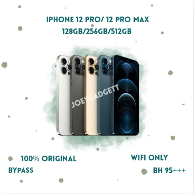 HP IPHONE 12 PRO/12 PRO MAX WIFI ONLY 128GB/256GB/512GB Bekas Second Original Mulus Fullset Game/Liv