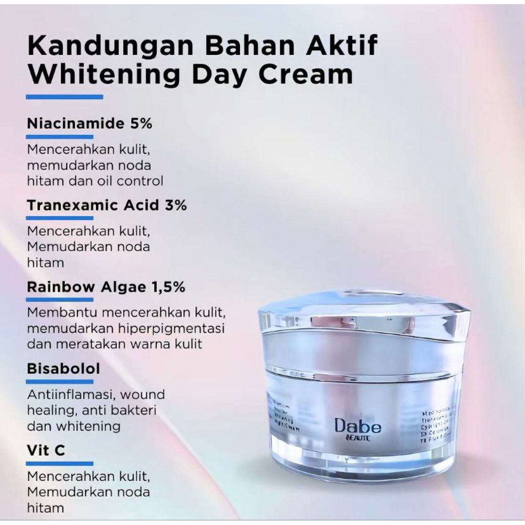 Day Cream Whitening Premium Booster Dabe Beaute