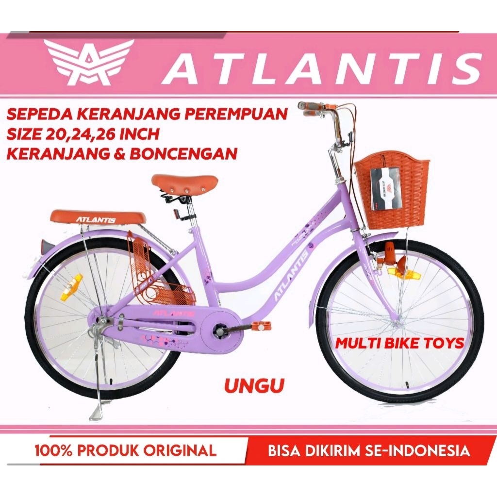 Sepeda Mini Dewasa Atlantis 24" 26" AT MN 2025 / 501 Boncengan Keranjang