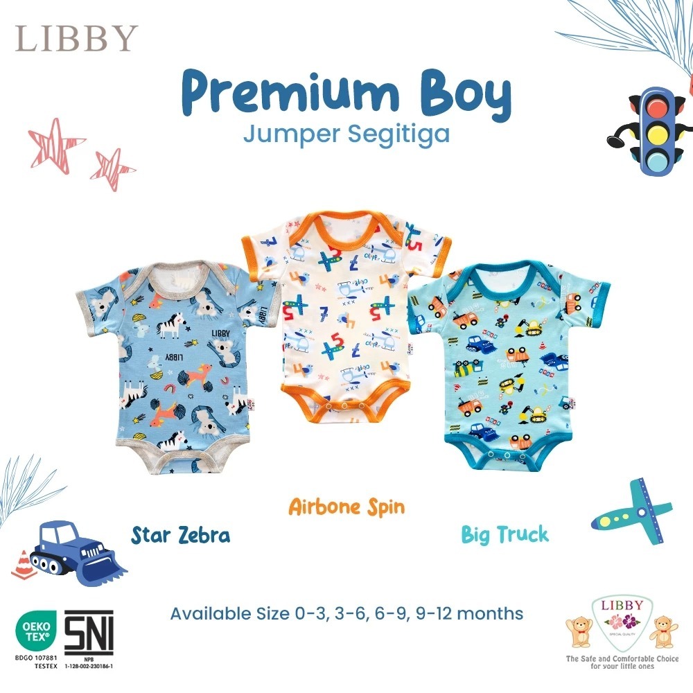 Libby Baby Jumper Segitiga 3IN1 (BACA : MOTIF RANDOM) | Baju Bayi Libby Baby|Jumper Bayi Libby Baby 