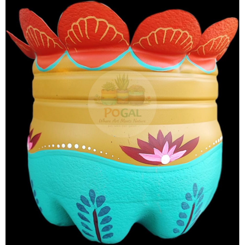 POT GALON lukis, dari botol bekas