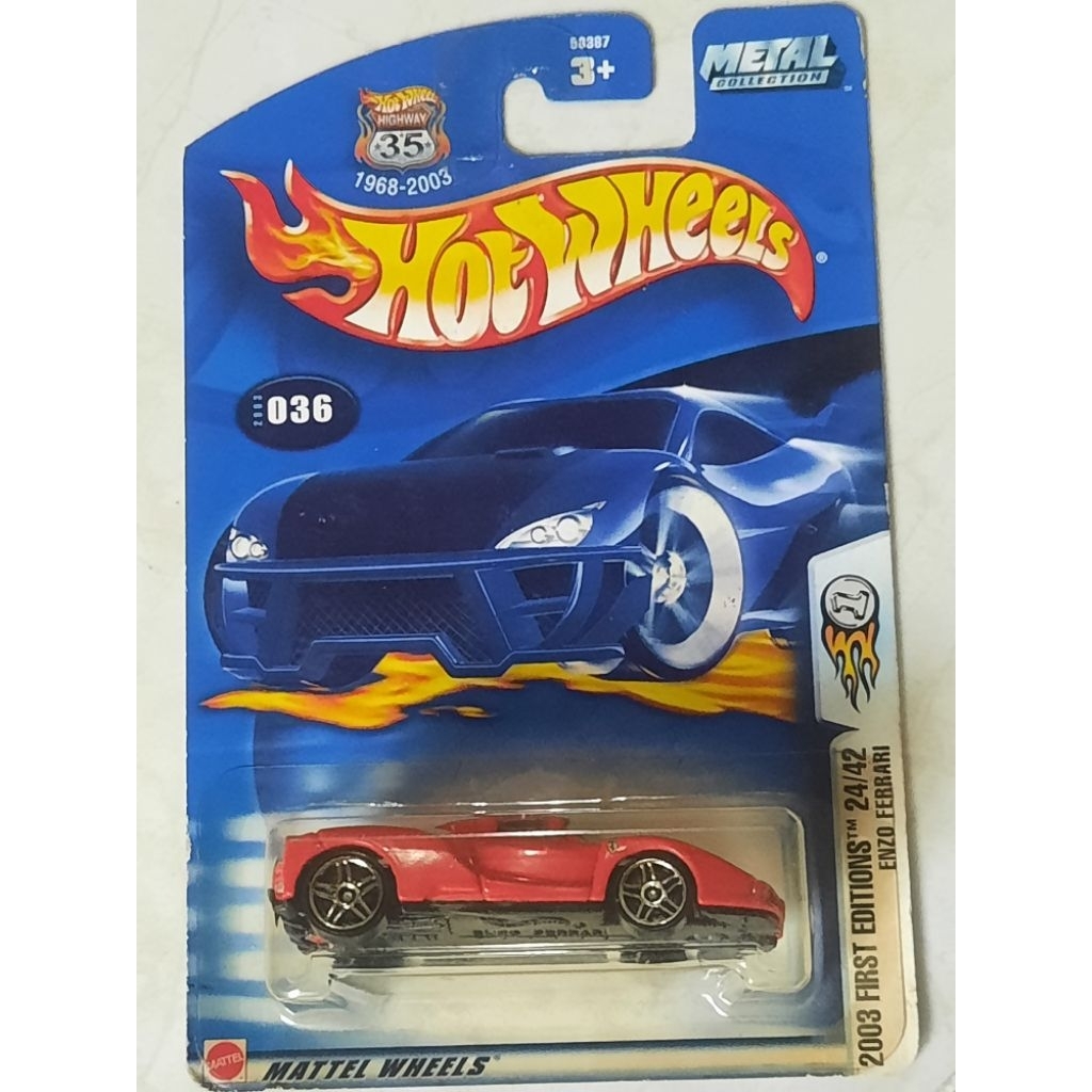 Hot Wheels Ferrari enzo merah first edition 2003 blue card