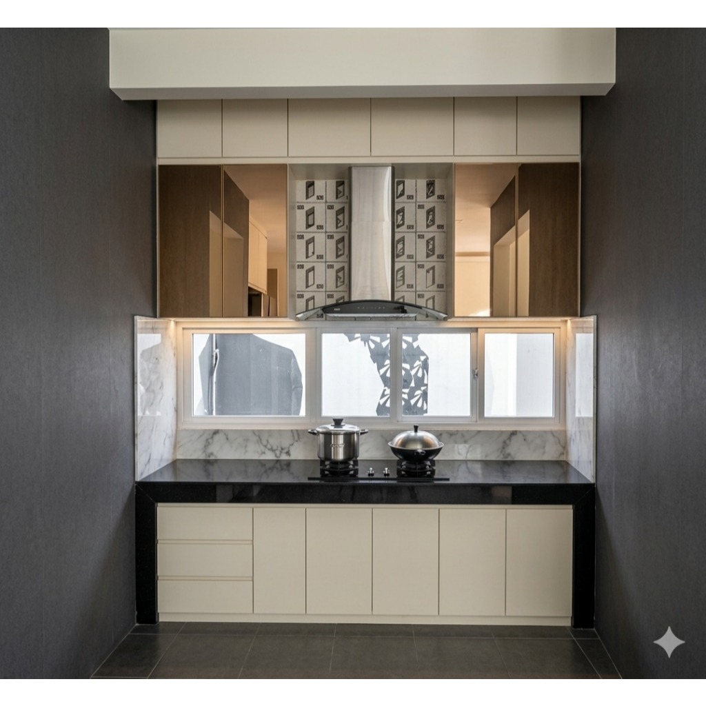 Exmud Living Interior Furniture Custom Kitchen set Minibar Meja Island Lemari Dapur Lemari Penyimpan