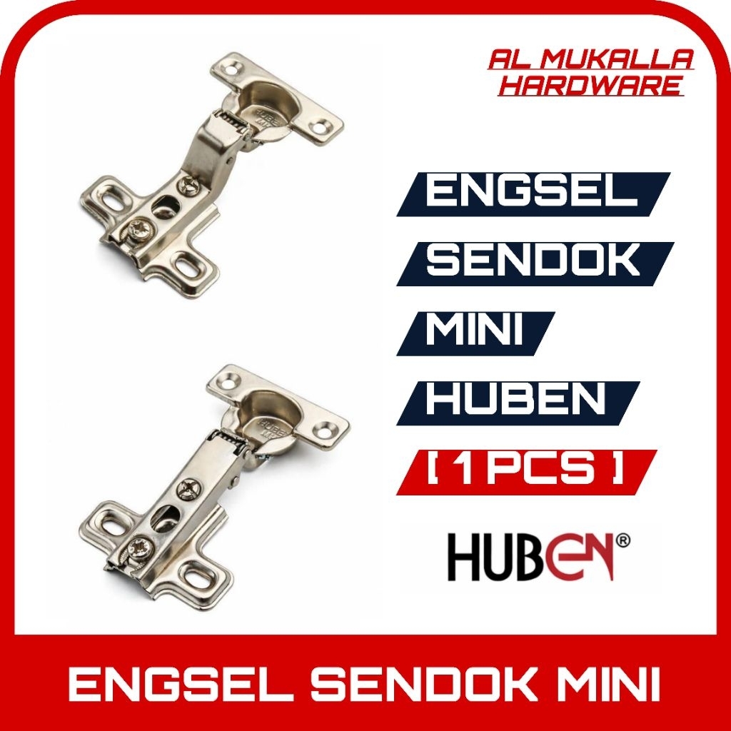 [ 1 Pcs ] Engsel Sendok Mini 26 MM Lurus & Full Bengkok Huben MH - 0 & MH - 16 | Engsel Pintu Lemari